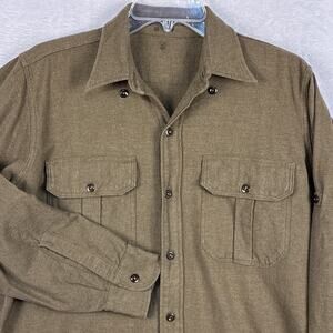 VTG 1952 Canadian Military Wool Field Officer Shirt Mens 15 M Brown Korean War